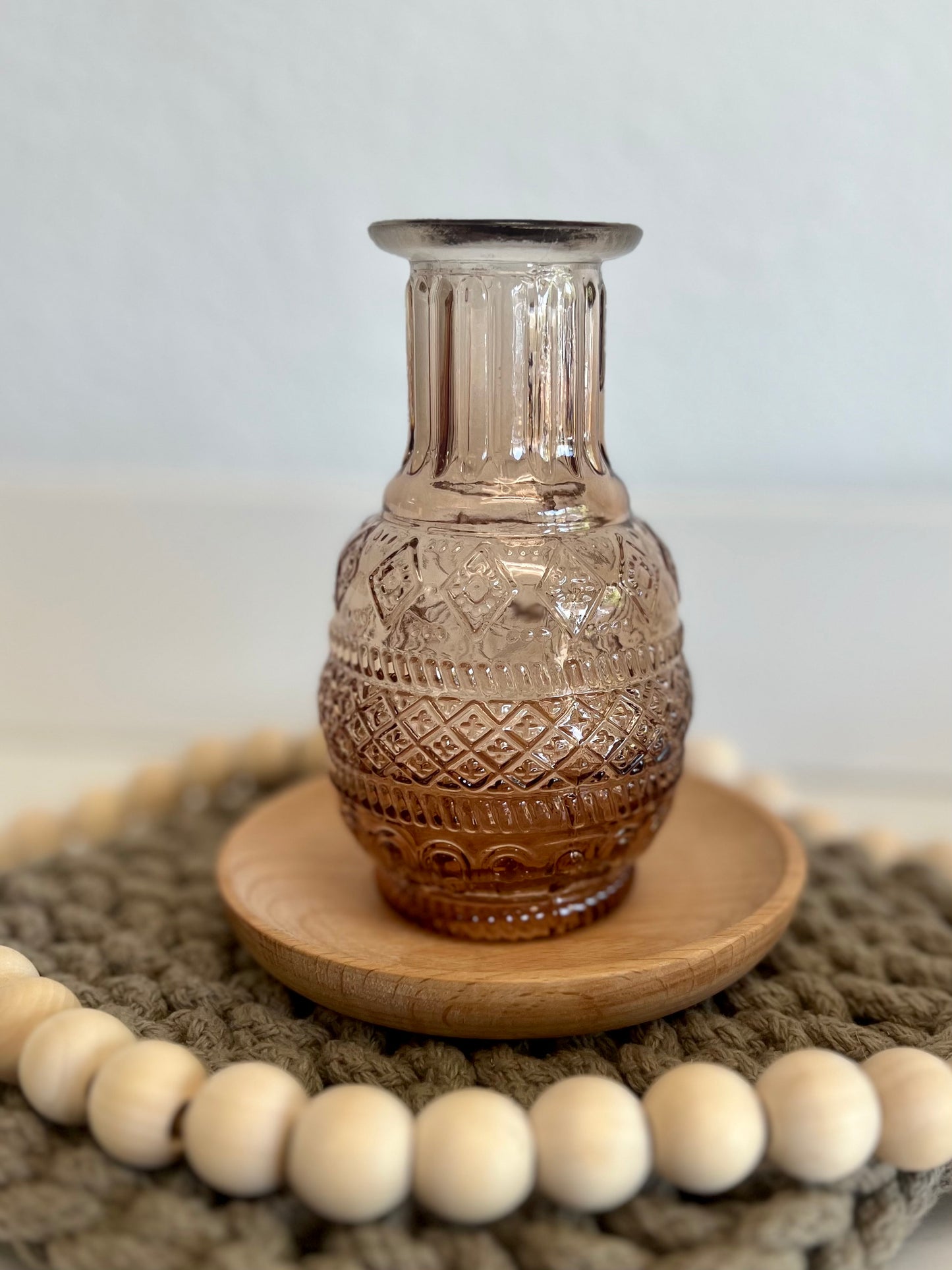 Amber Glass Vintage Inspired Bud Vase