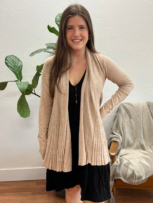 Taupe Flowy Cardigan