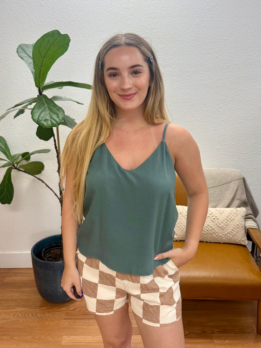 Ash Jade 2 Layer Crop Tank