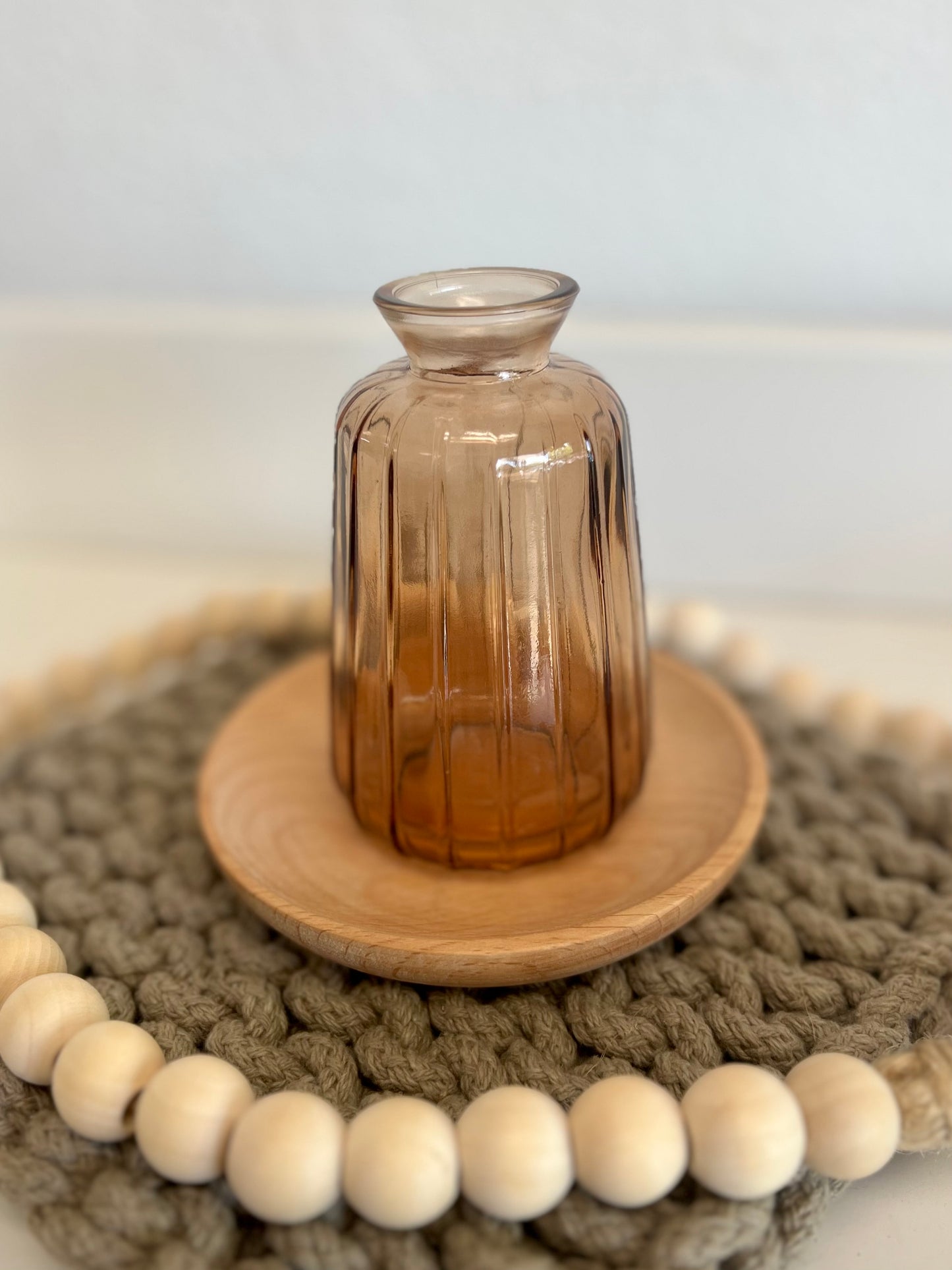 Amber Glass Vintage Inspired Bud Vase