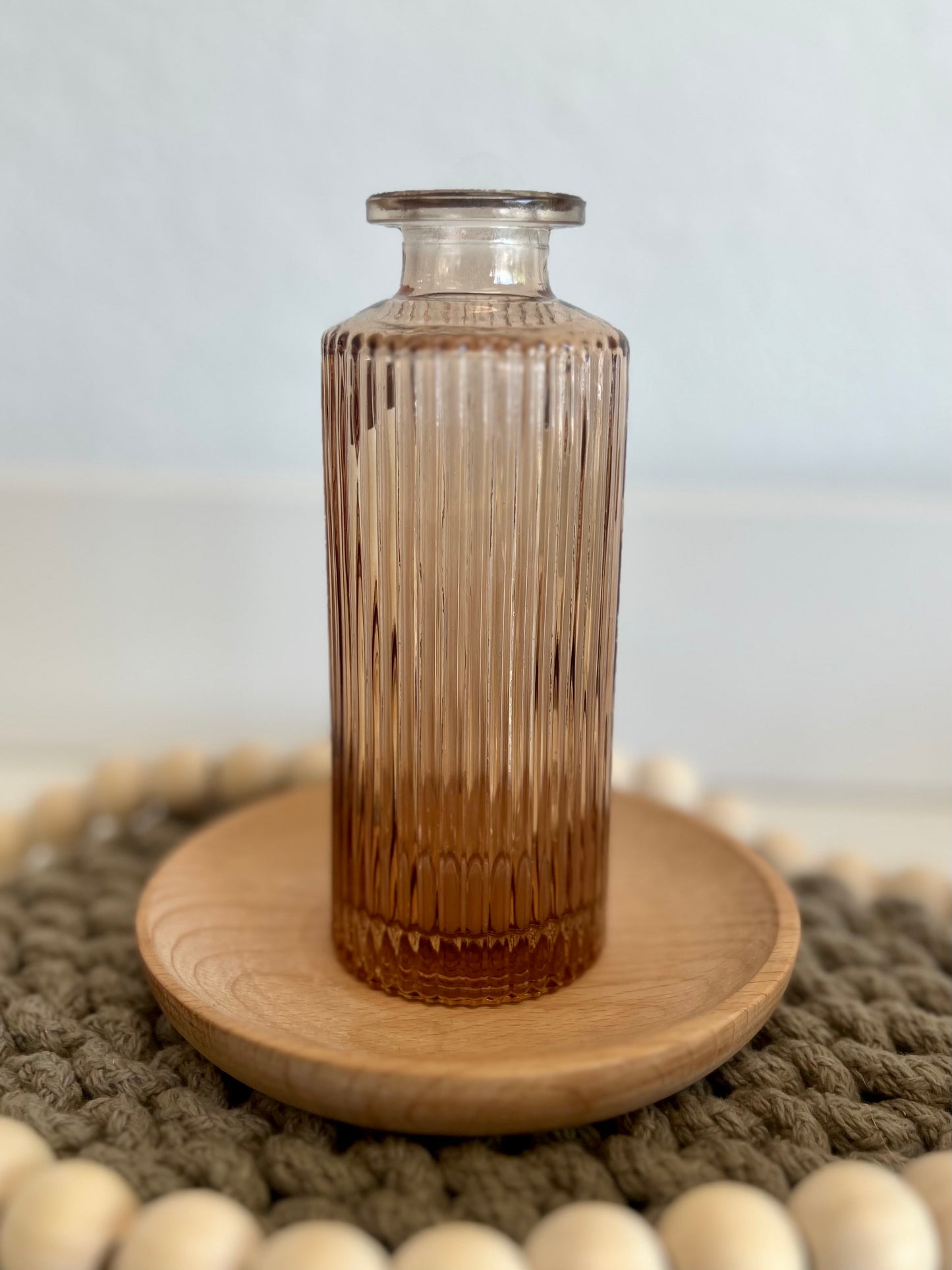 Amber Glass Vintage Inspired Bud Vase