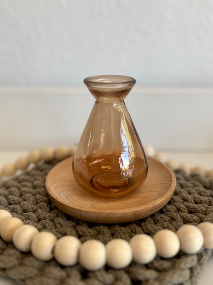Amber Glass Vintage Inspired Bud Vase