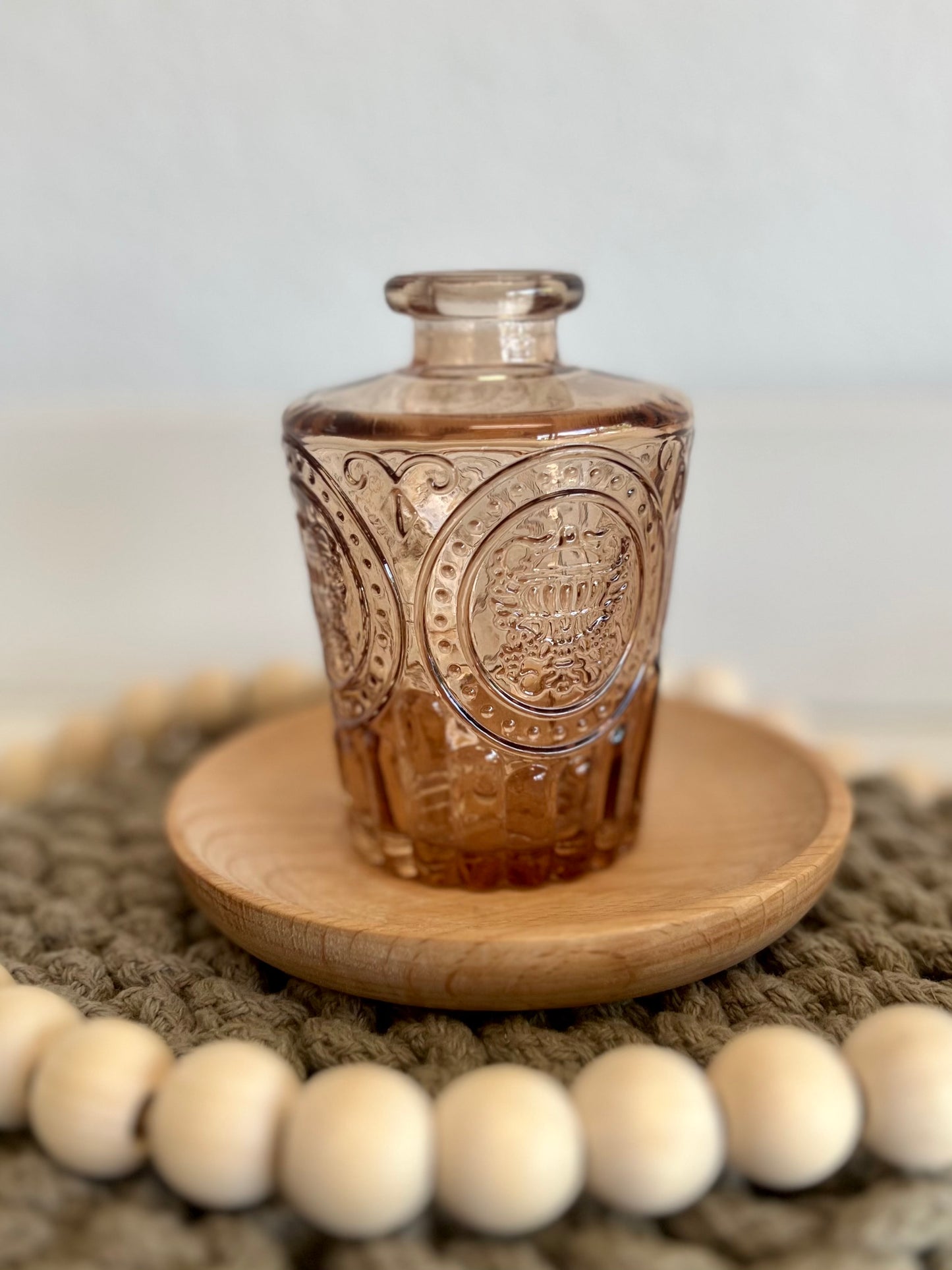 Amber Glass Vintage Inspired Bud Vase