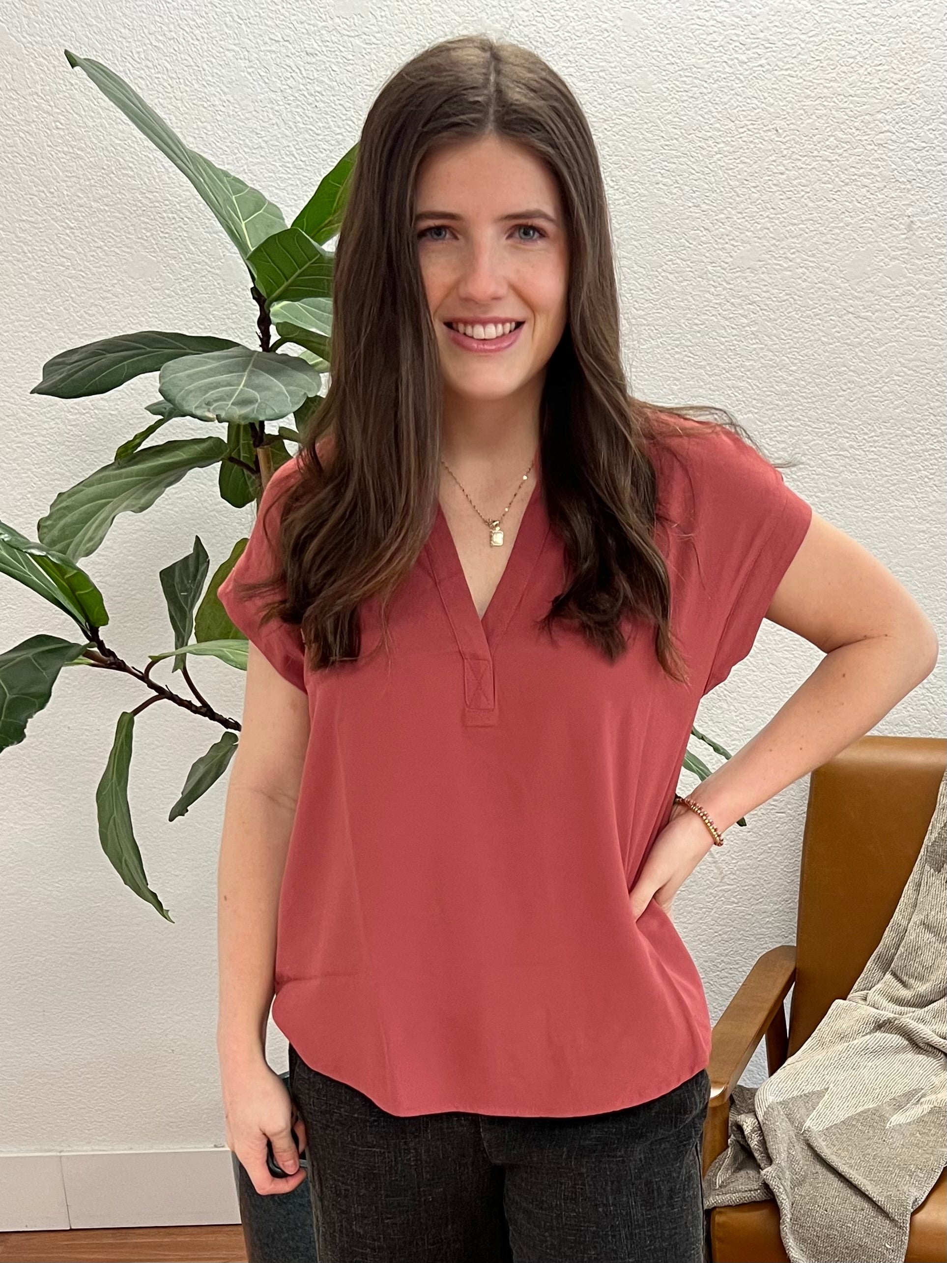 Sienna Basic Structured Blouse Terra Cottage