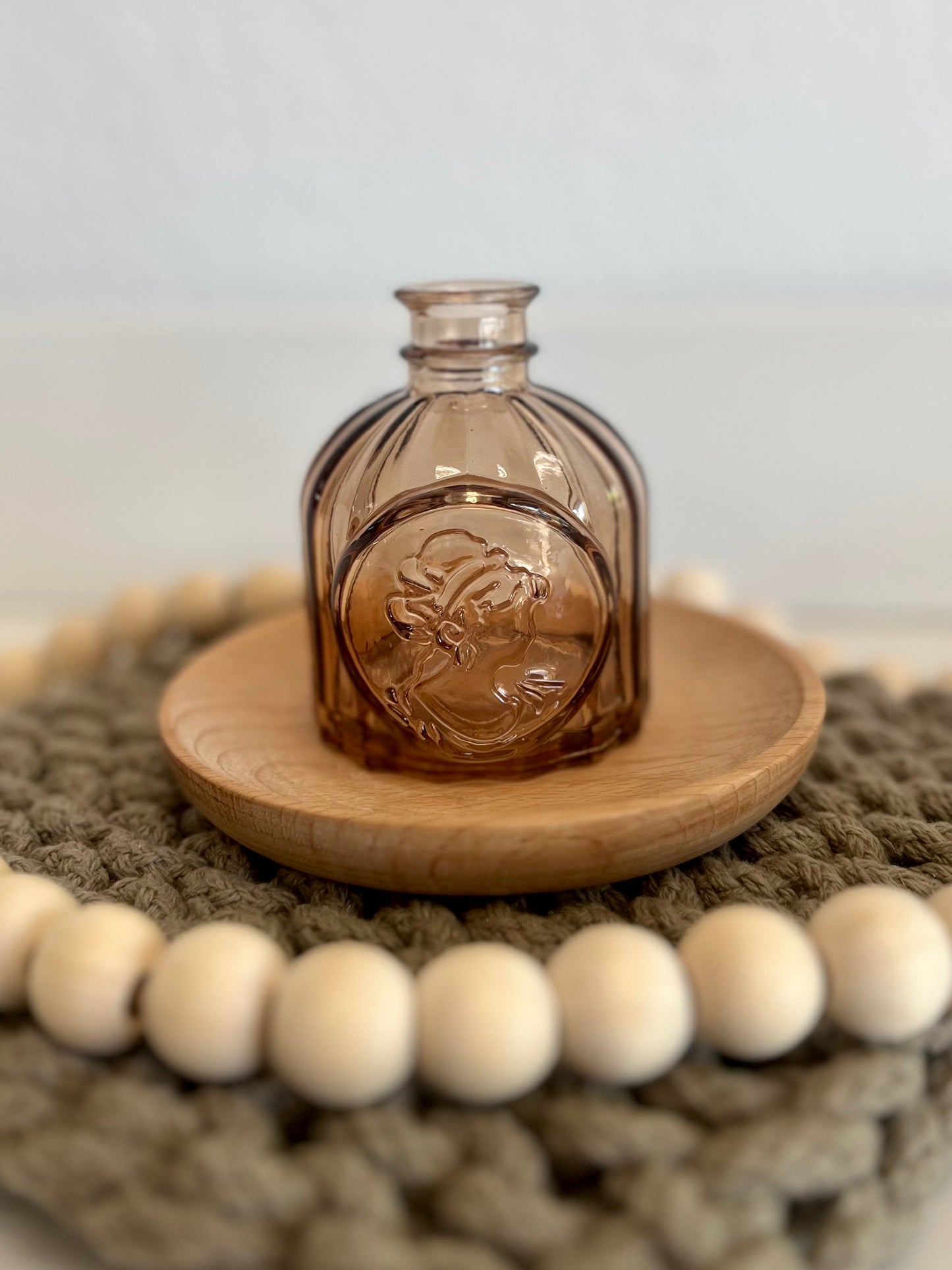 Amber Glass Vintage Inspired Bud Vase