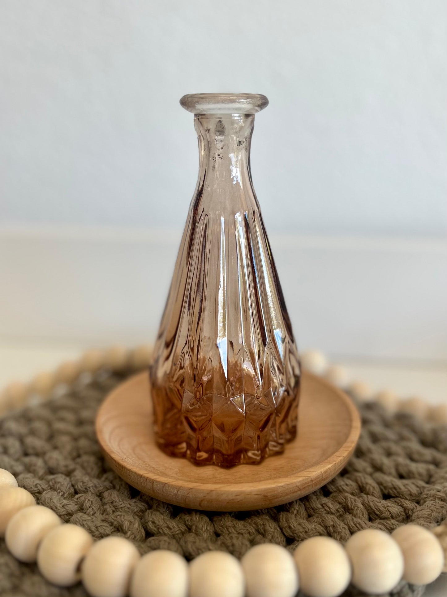 Amber Glass Vintage Inspired Bud Vase