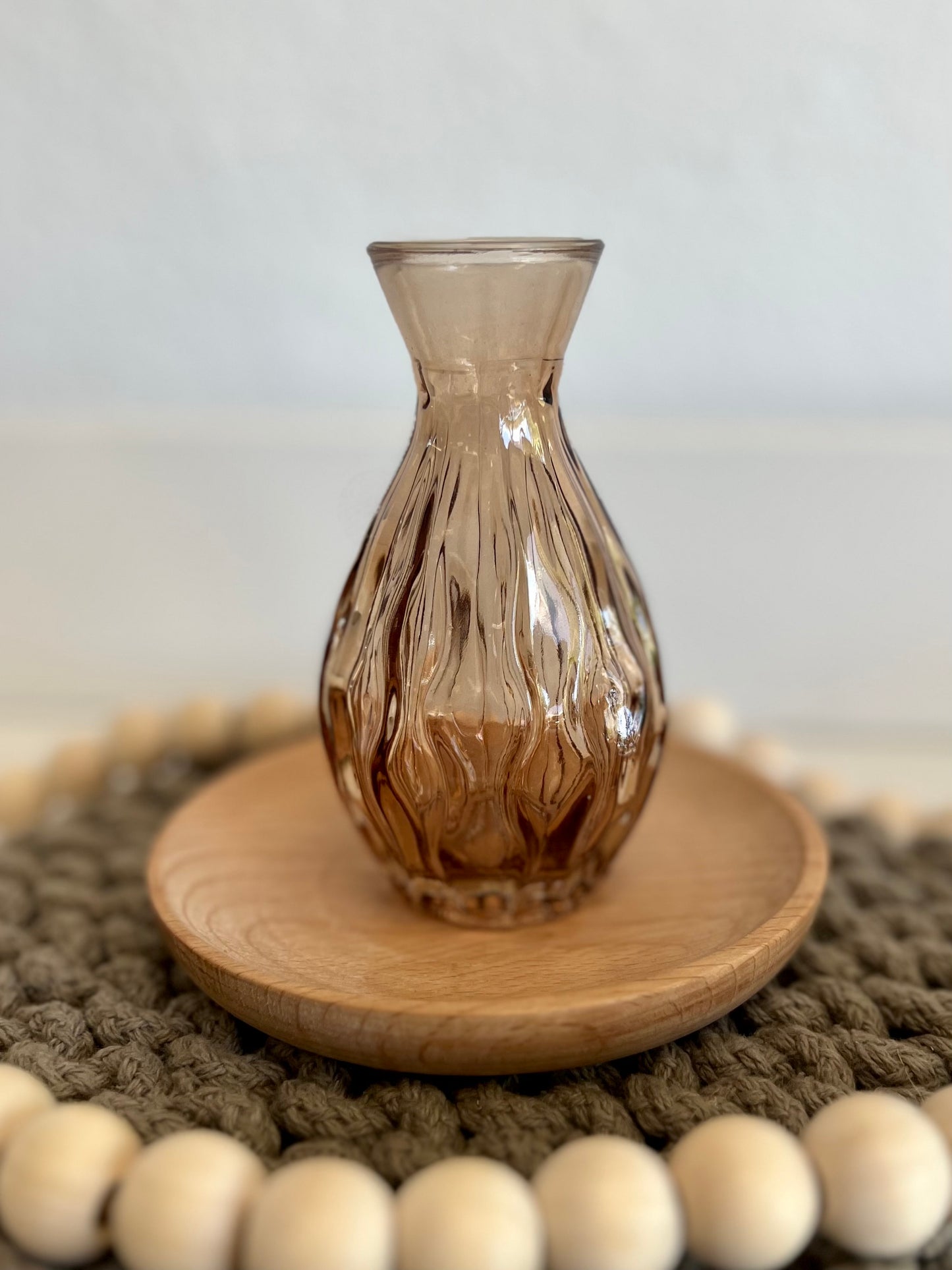 Amber Glass Vintage Inspired Bud Vase