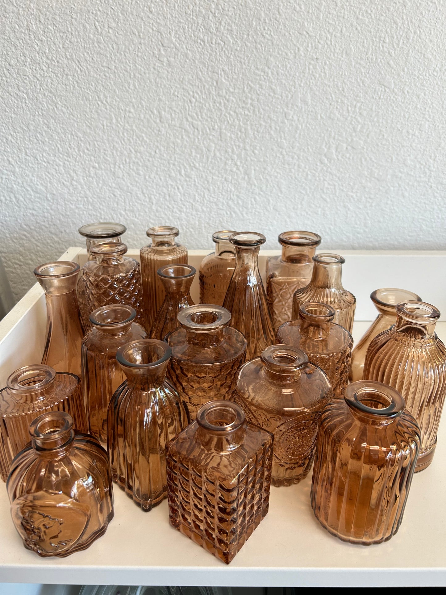 Amber Glass Vintage Inspired Bud Vase