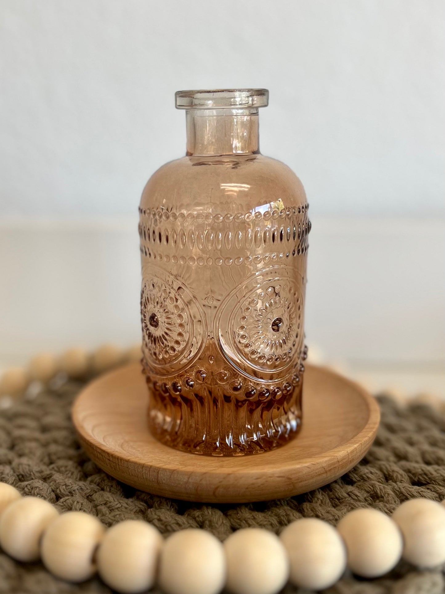 Amber Glass Vintage Inspired Bud Vase
