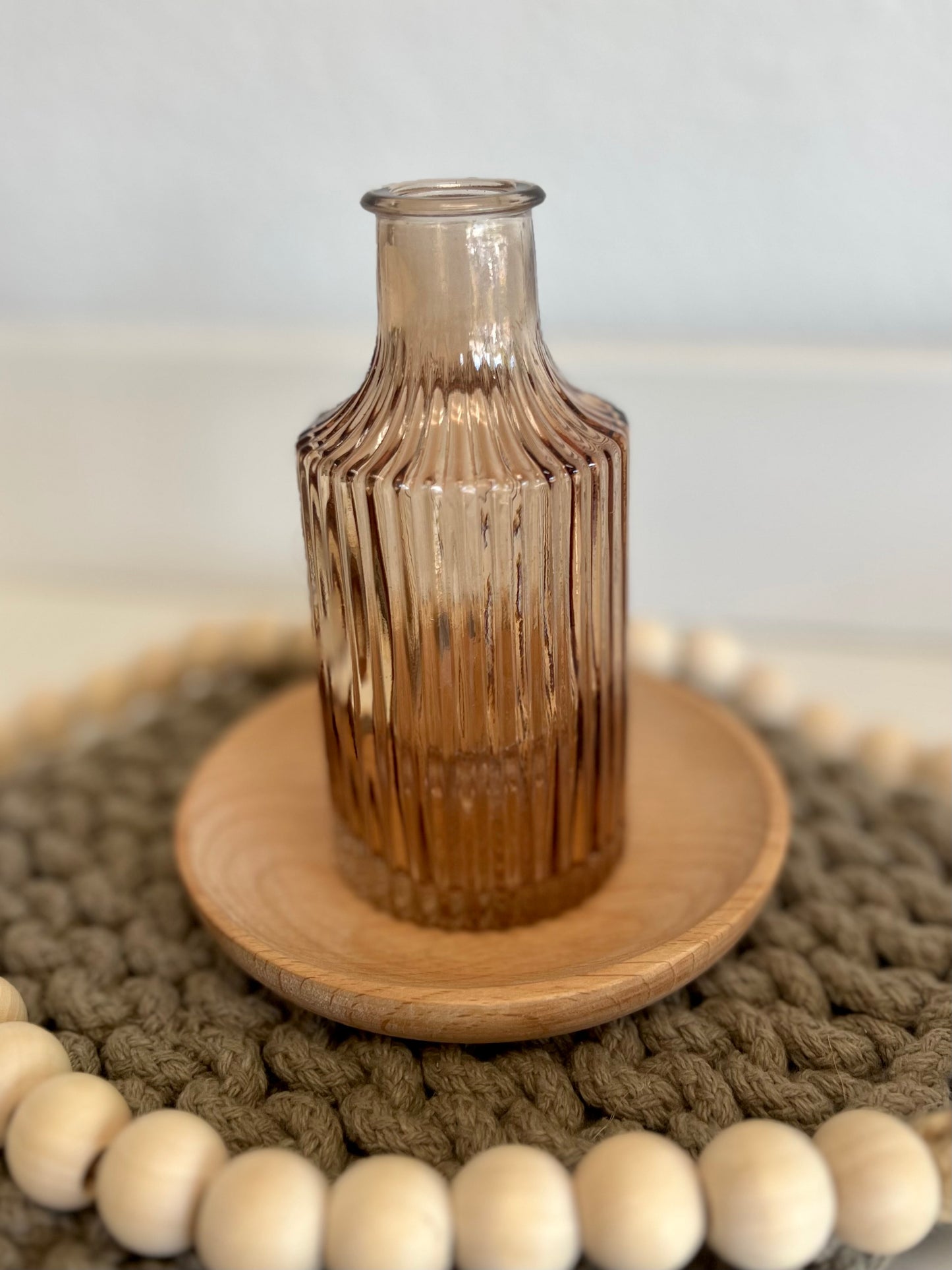Amber Glass Vintage Inspired Bud Vase