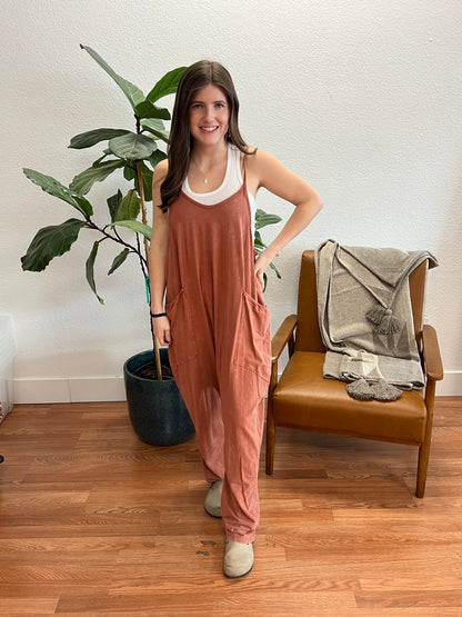 Clay Mineral Washed Jumpsuit