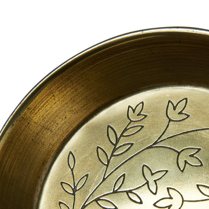 Brass Floral Metal Dish