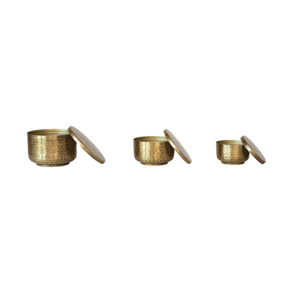 Hammered Gold Canisters