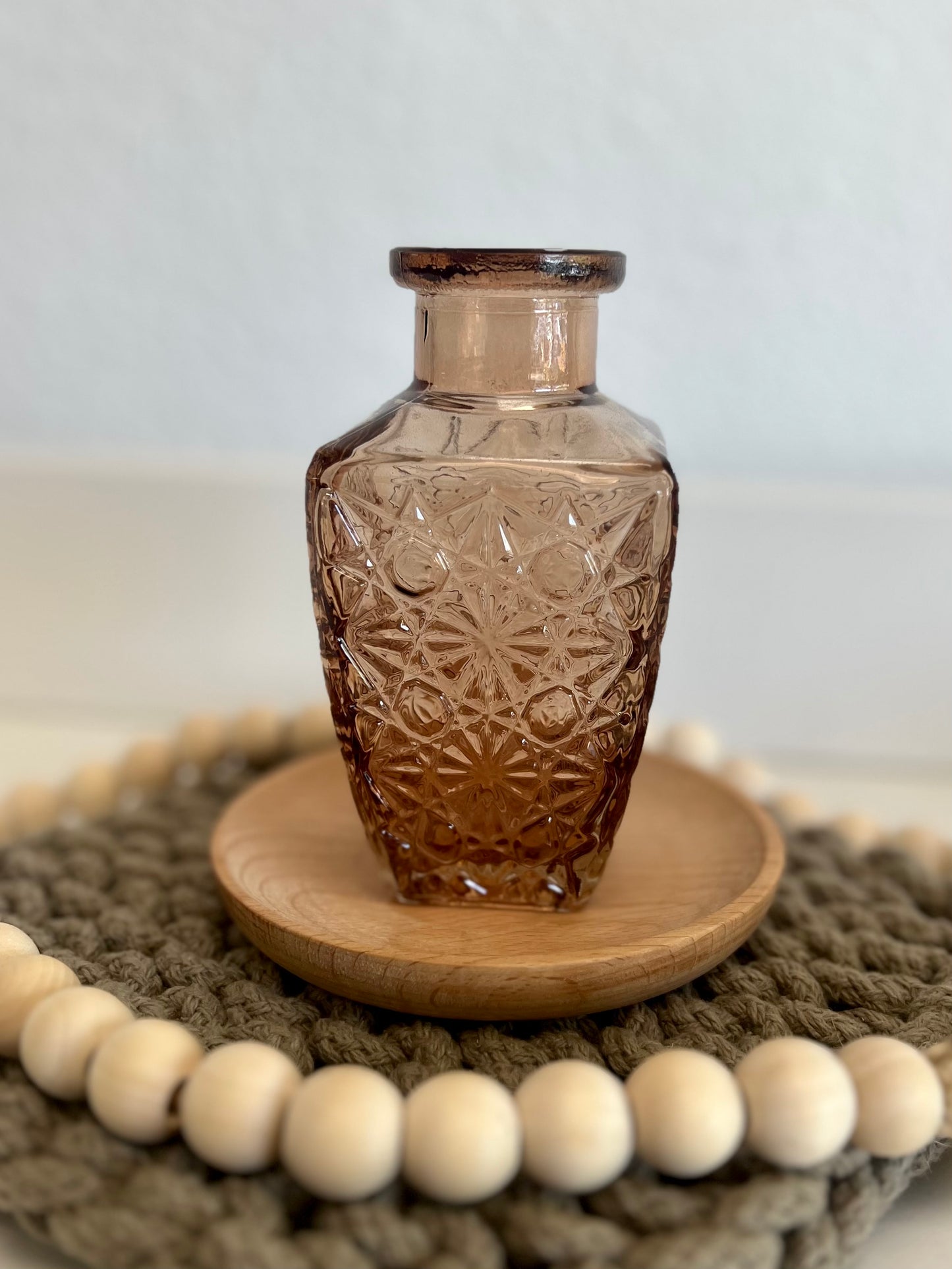 Amber Glass Vintage Inspired Bud Vase