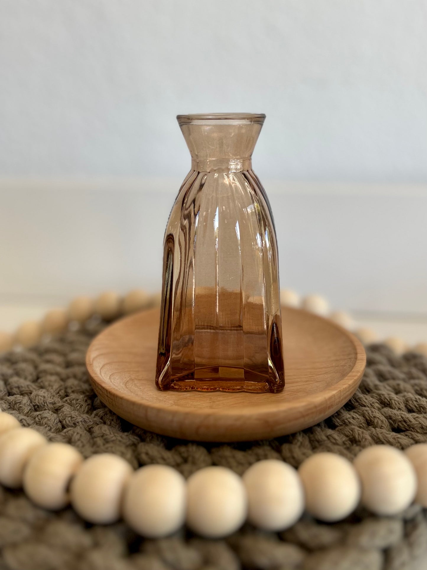 Amber Glass Vintage Inspired Bud Vase