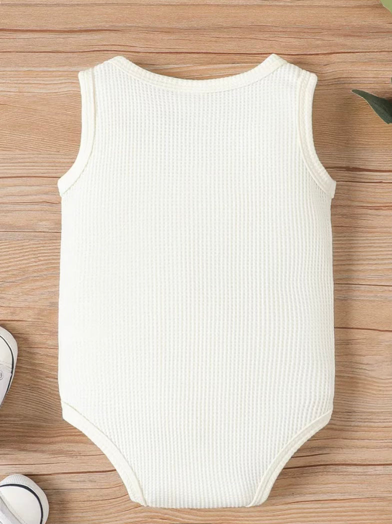 Beige Henley Baby Onesie Terra Cottage