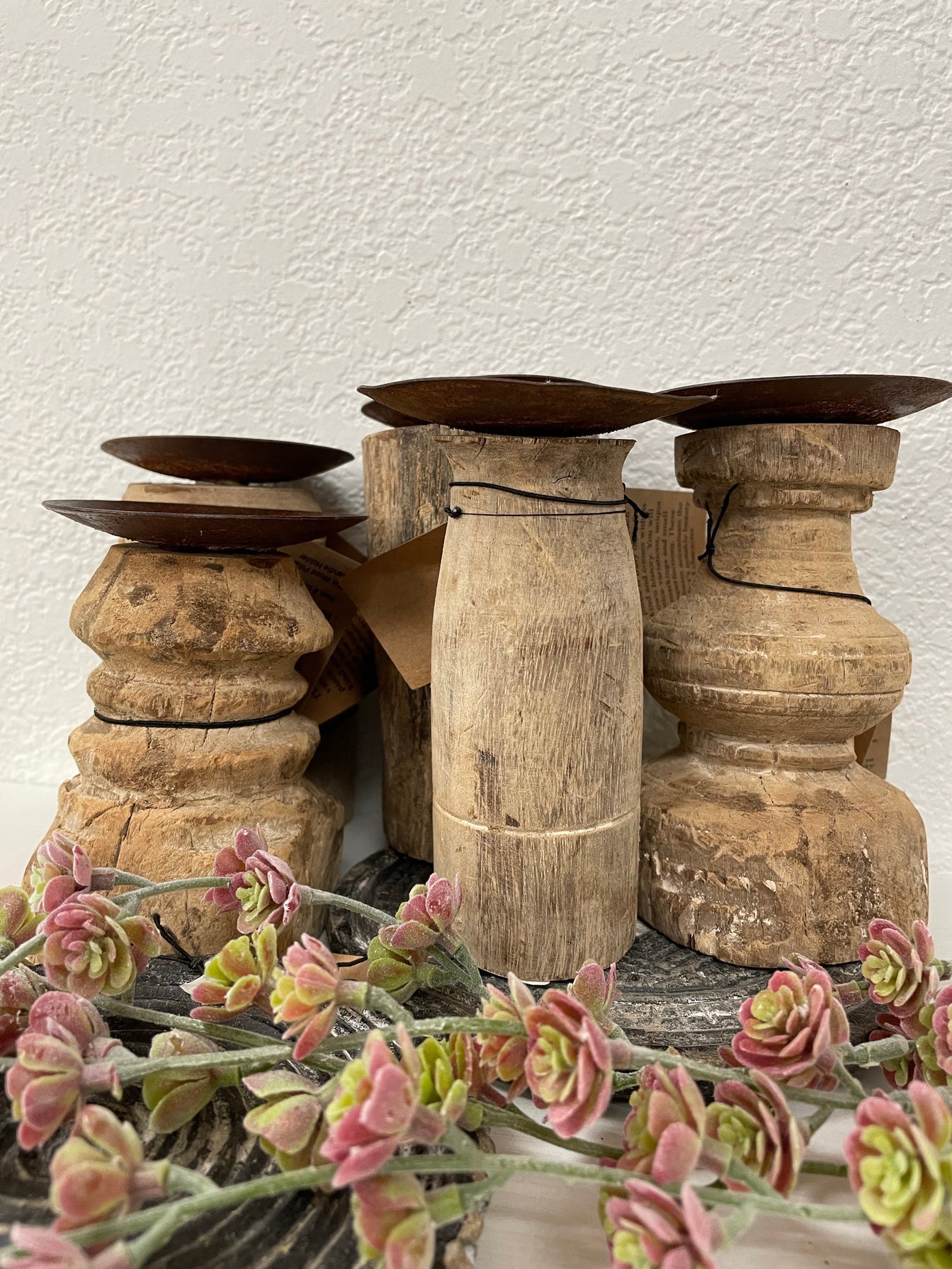 Rustic Found Candle Holders