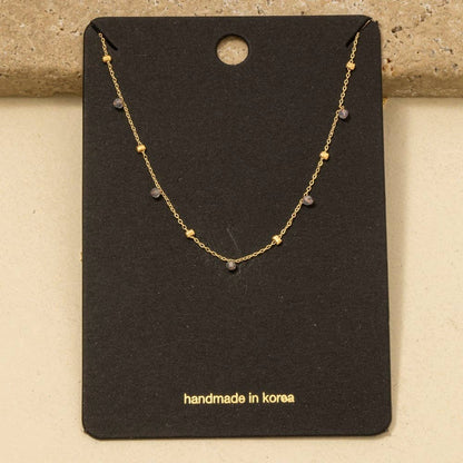 Blush Dainty Mix Bead Charm Necklace - Terra Cottage