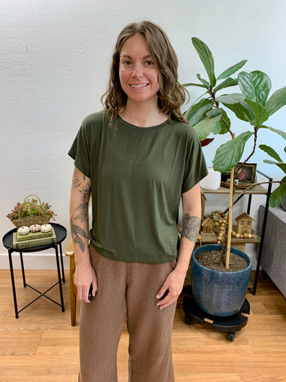 Olive Soft Dolman Tee