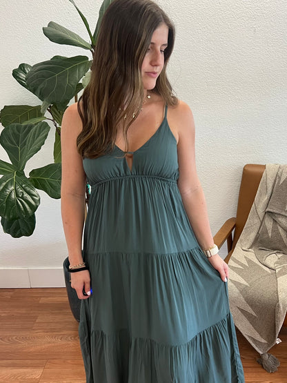Ash Jade Sweetheart Neckline Tiered Midi Dress