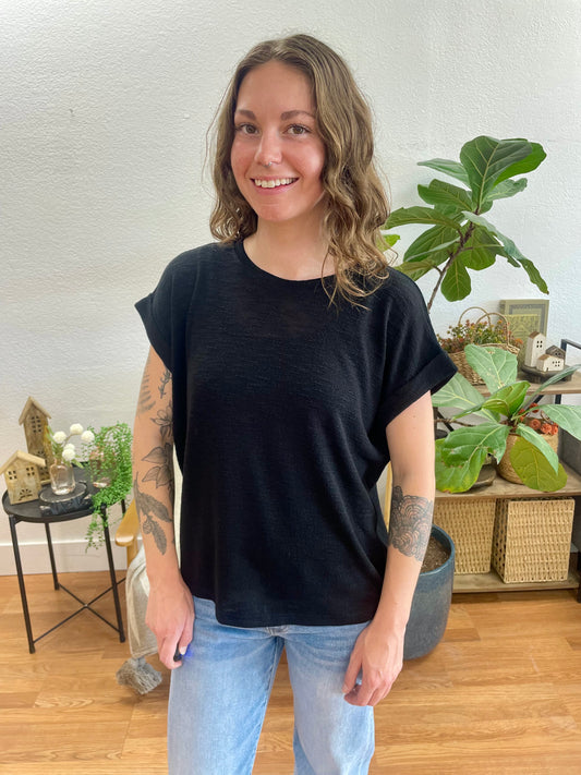 Black Hacci Slub Tee