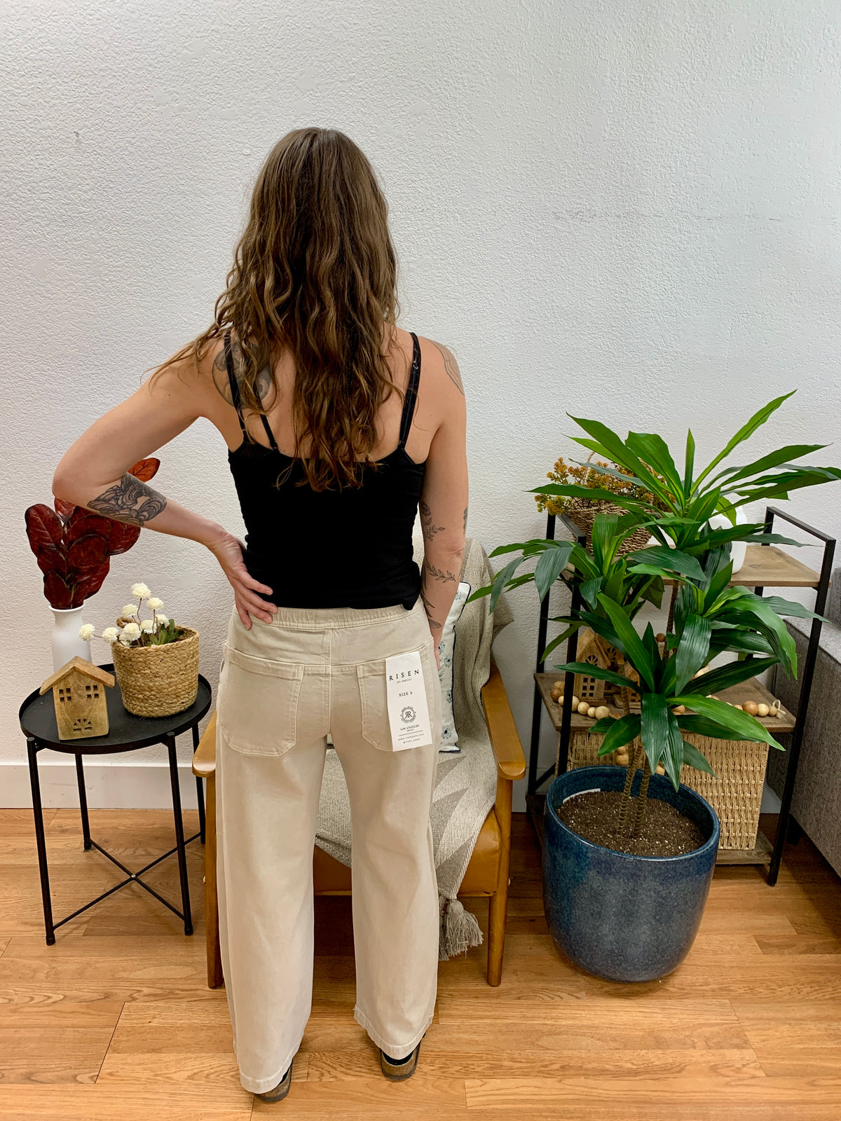 Risen Almond Baggy Jeans