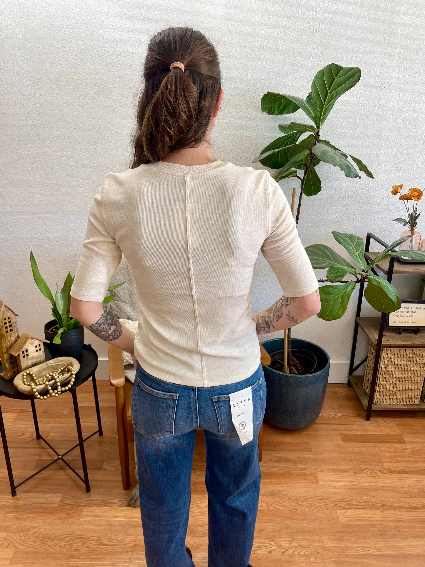 Oatmeal Modal Ribbed Top