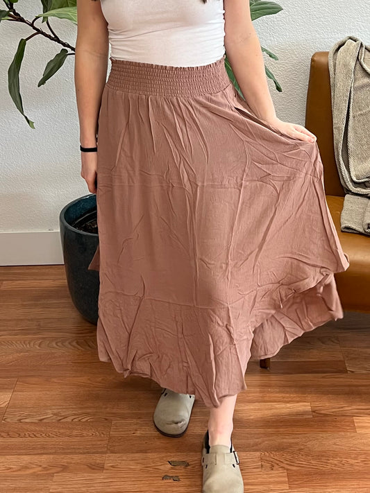 Taupe Swing Maxi Skirt