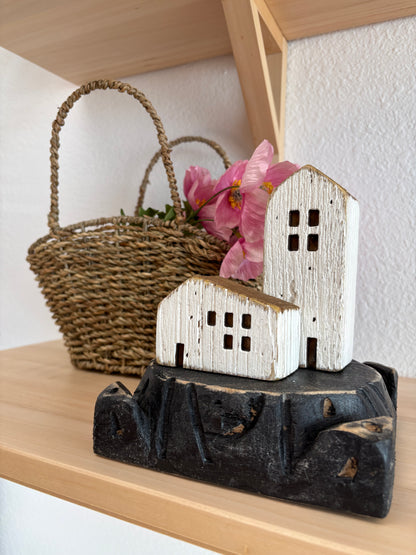Oval Seagrass Mini Shopper Basket with Handles - Terra Cottage