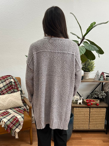 Grey Cuff Sleeve Sweater