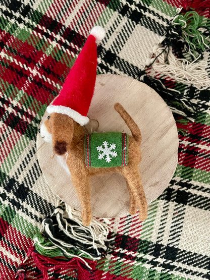 Wool Felt Dog Ornament