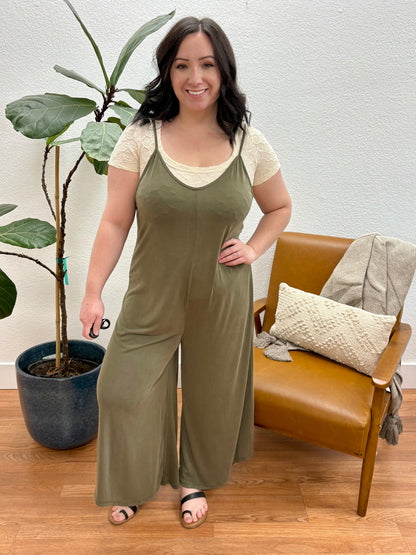 Olive Modal Cami Baggy Jumpsuit