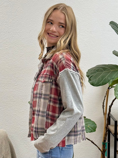 Grey Mix Plaid Jacket