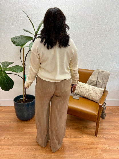 Almond Washed Waffle Knit Jacket