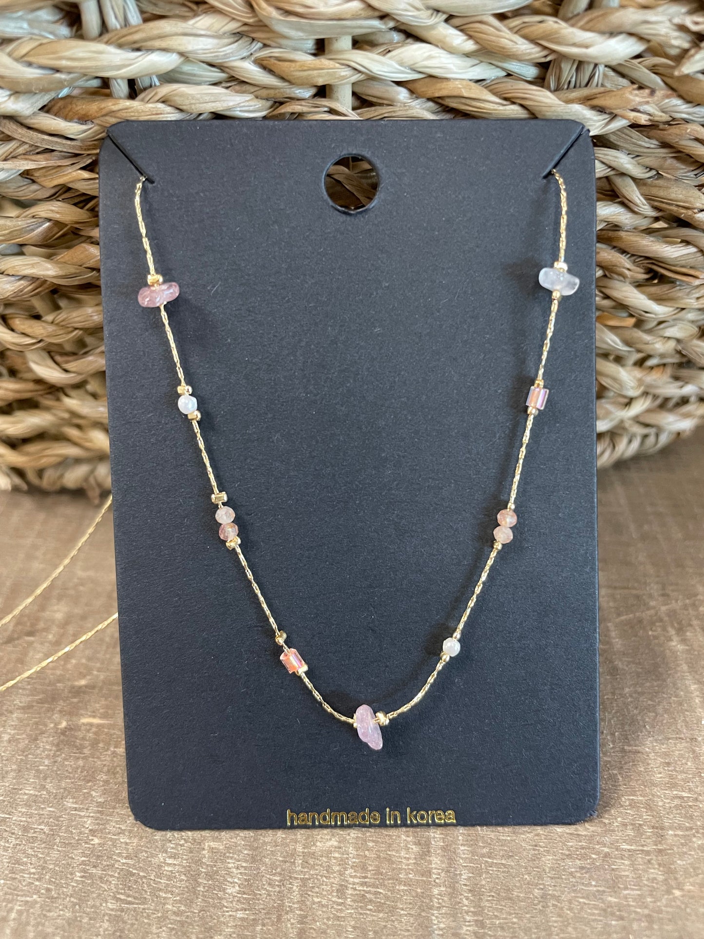 Blush Stone Chip Necklace