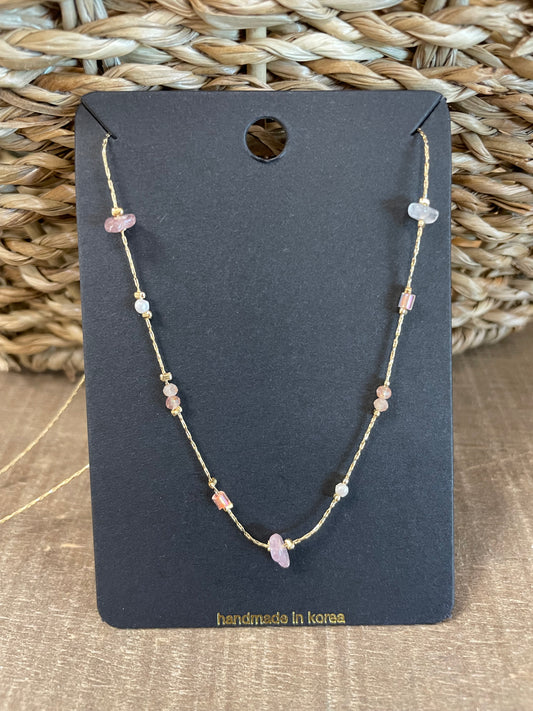 Blush Stone Chip Necklace