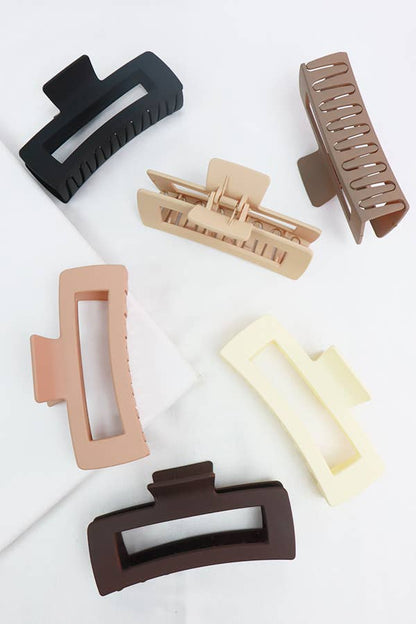 Matte Jumbo Cut Out Rectangle Hair Claw