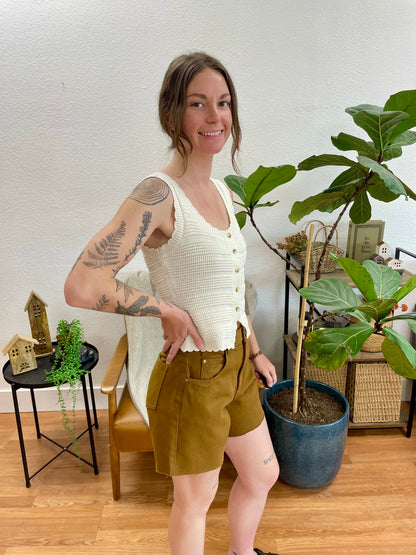 Brown Cut Off Shorts