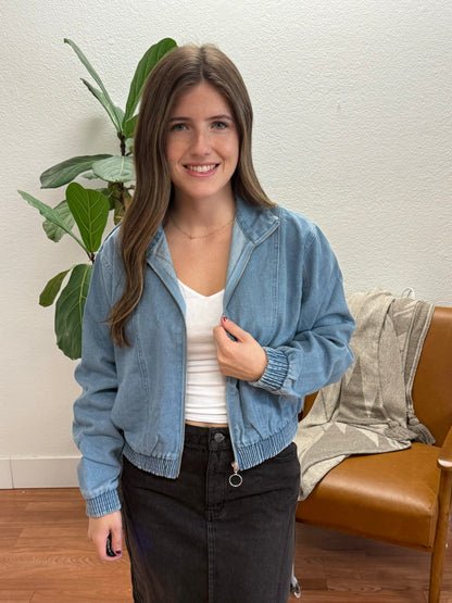 Light Denim Zip Jacket