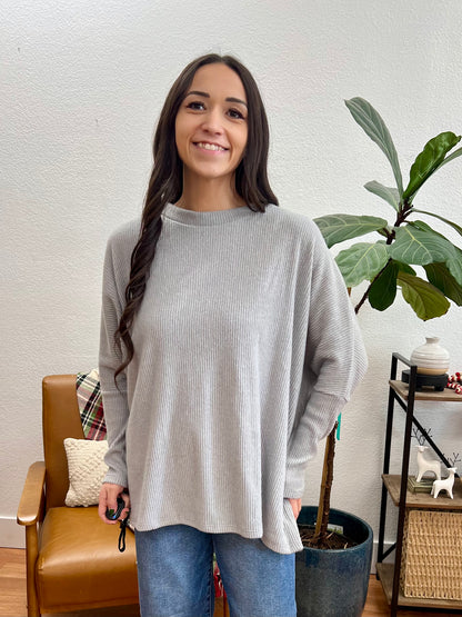 Heather Grey Soft Dolman Sweater