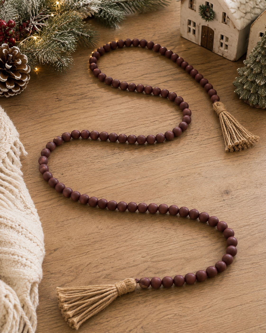 Chestnut 59” Bead Garland