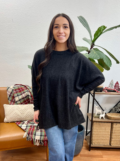 Charcoal Soft Dolman Sweater