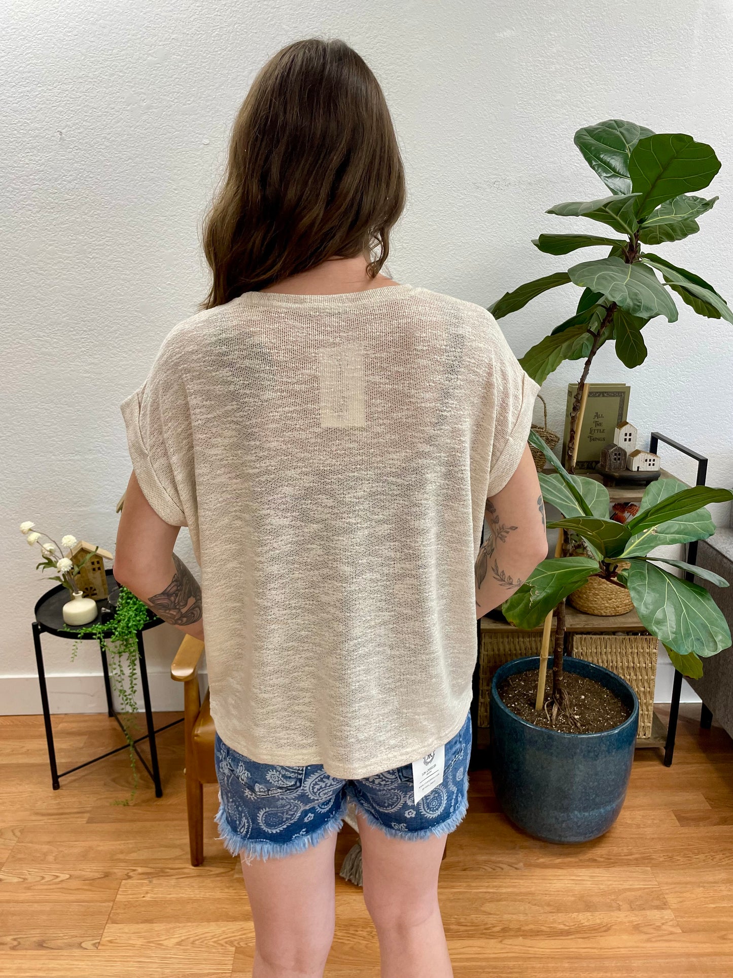 Sand Beige Hacci Slub Tee