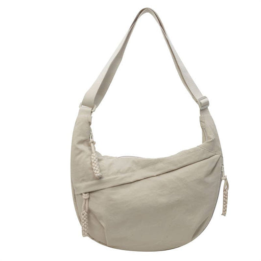 Beige Crossbody Dumpling Bag