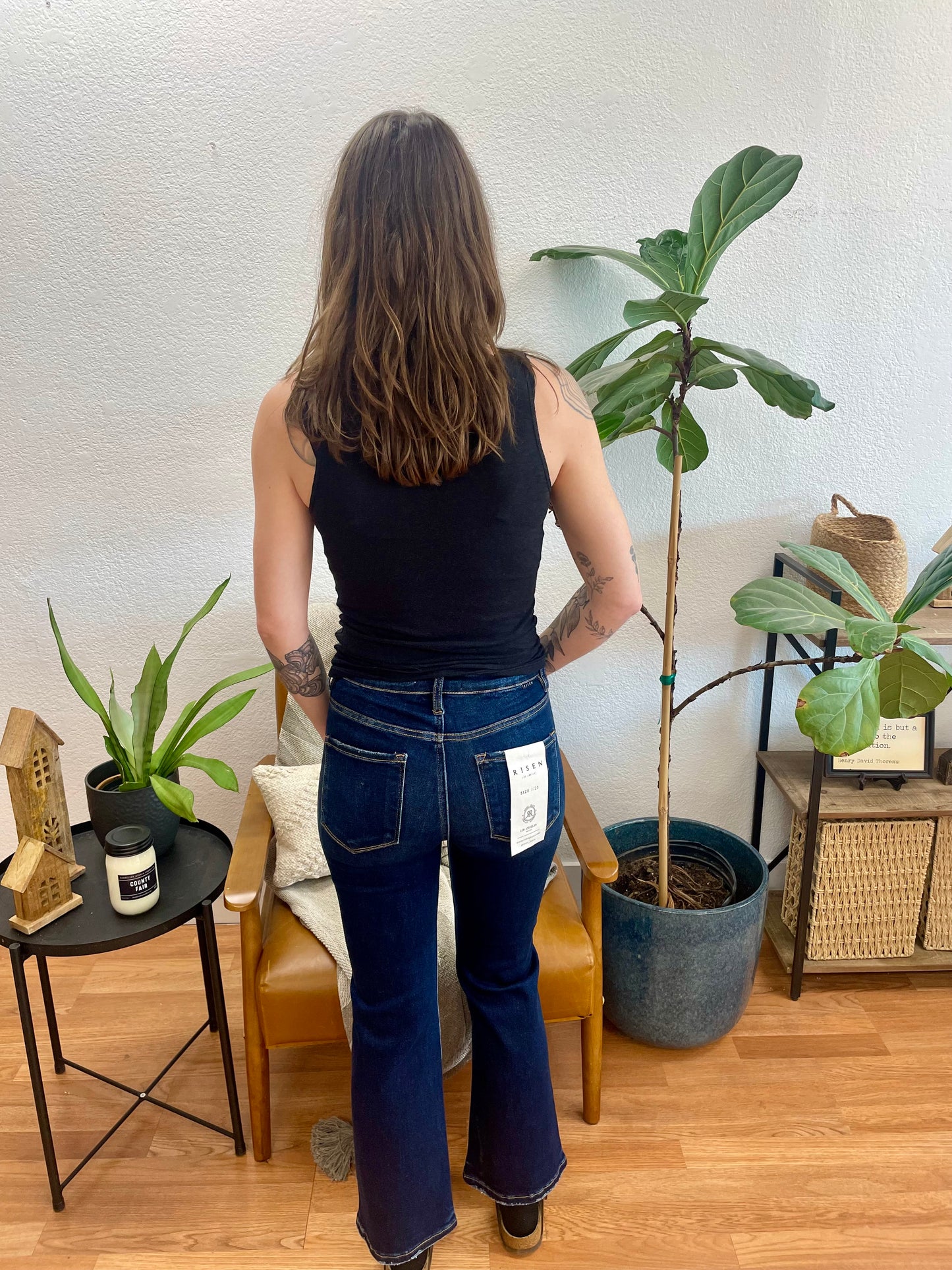 Risen Tummy Control Crop Bootcut Jeans