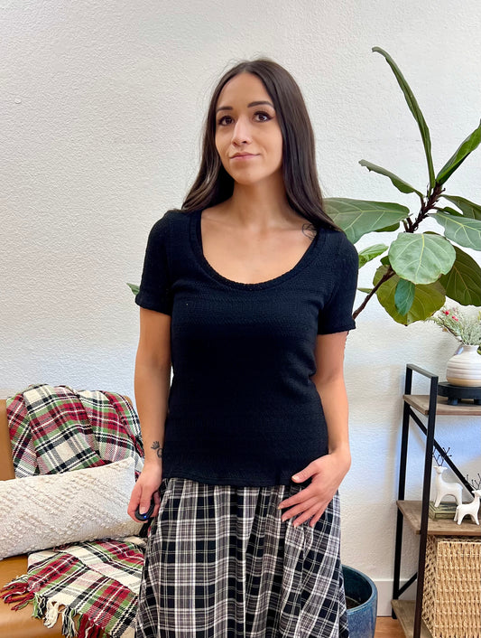 Scoop Neck Half Sleeve Top