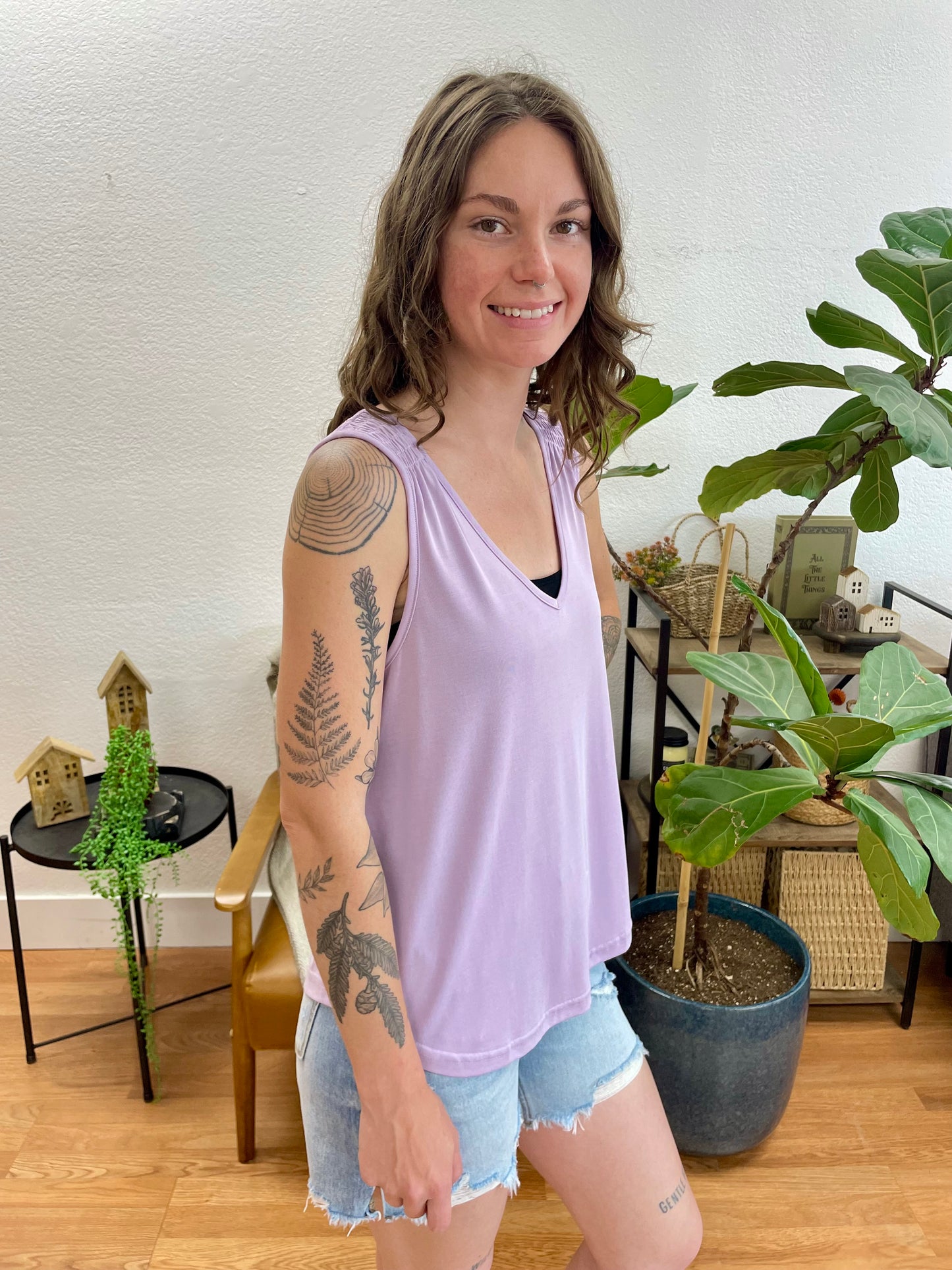 Lavender Cupro Modal Tank