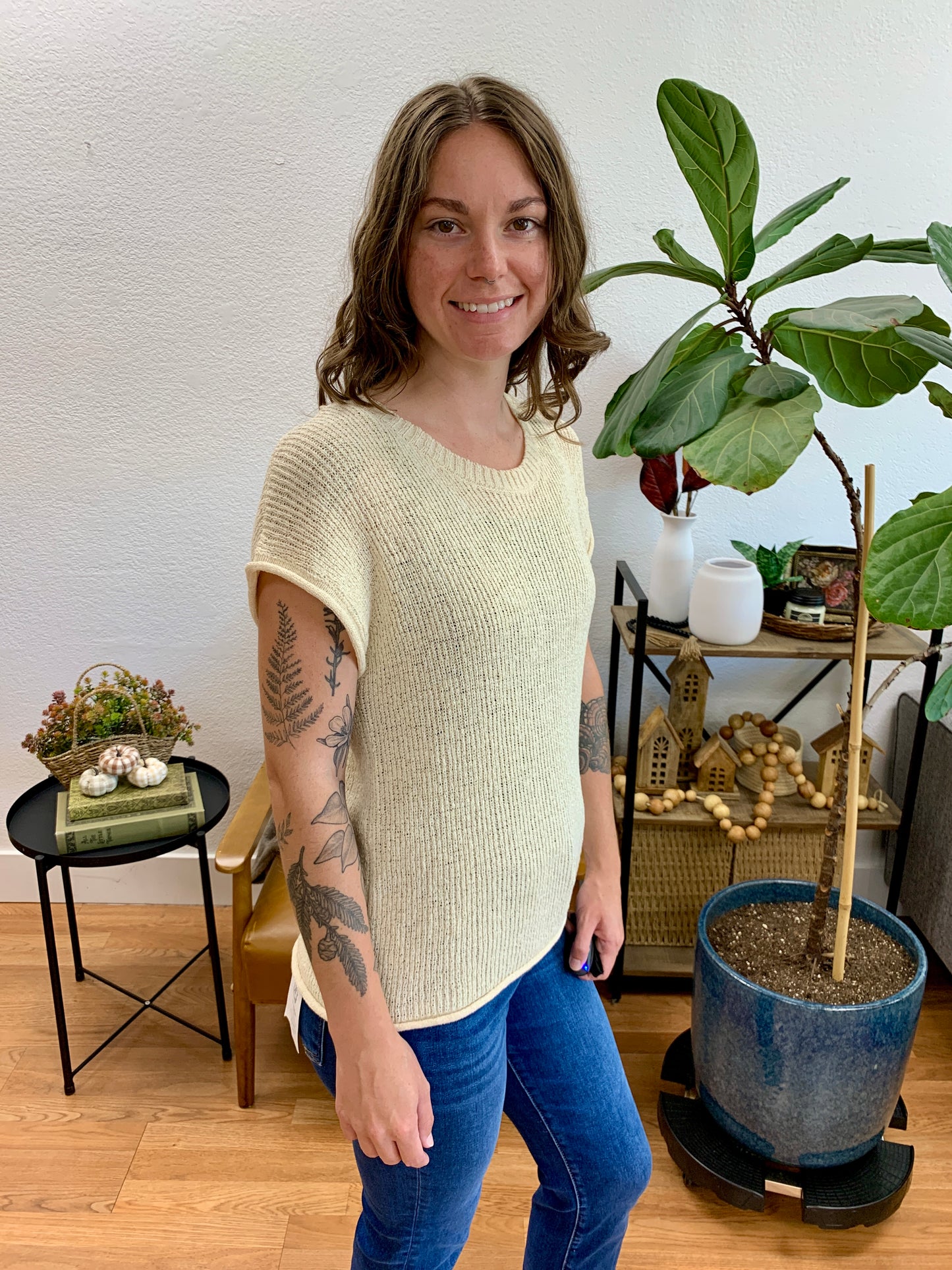 Oatmeal Relaxed Knit Top
