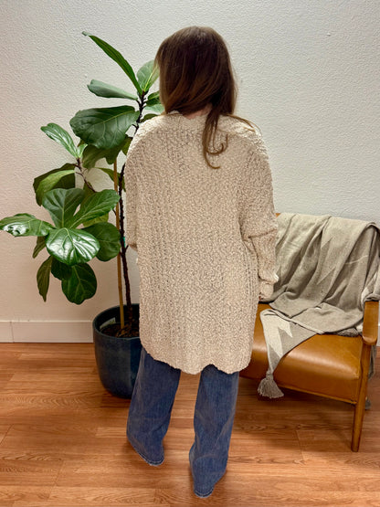 Cream Popcorn Cardigan