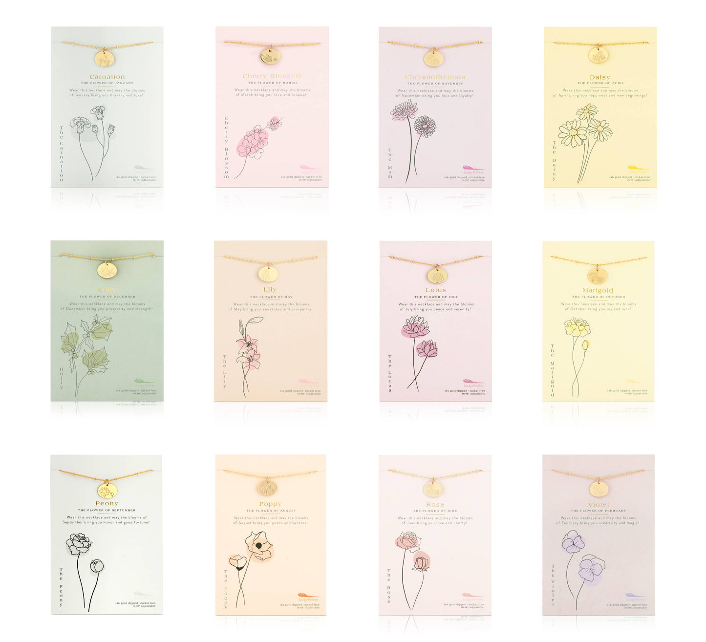 Birth Month Flower Necklace